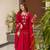 Red Embroidered kurta palazzo set