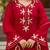Red Embroidered kurta palazzo set