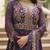 Purple faux georgette embroidered sequins anarkali suit festive wear