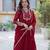 Maroon sequin embroidered georgette anarkali set