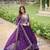 Purple faux blooming gown with sequins-multi embroidery
