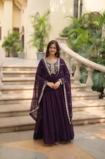 Eilara wine festival special sequins embroideres gown with dupatta