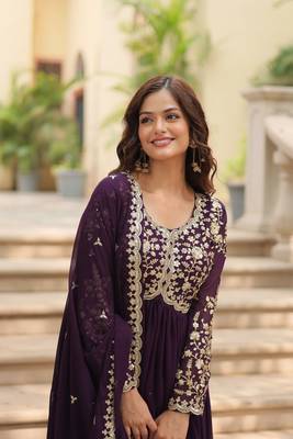 Eilara wine festival special sequins embroideres gown with dupatta 4