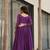 Purple star georgette beads and sequins embroidered work gown