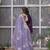 Purple star georgette embroidered gown with gold crush dupatta