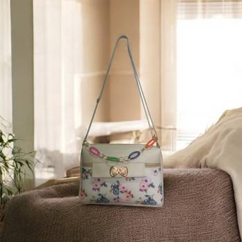 Women Floral Sling Bag Cute Bow Mini Shoulder Side Purse 1