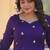 Purple star georgette embroidered gown with fancy neck & designer fendi dupatta