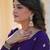 Purple star georgette embroidered gown with fancy neck & designer fendi dupatta