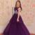 Purple designer faux blooming embroidered gown with bead work & canvas patta