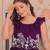 Purple designer faux blooming embroidered gown with bead work & canvas patta