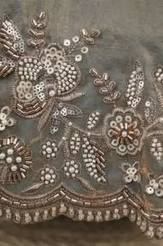 grey silk hand embroidery lehenga choli & dupatta