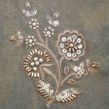 grey silk hand embroidery lehenga choli & dupatta 6
