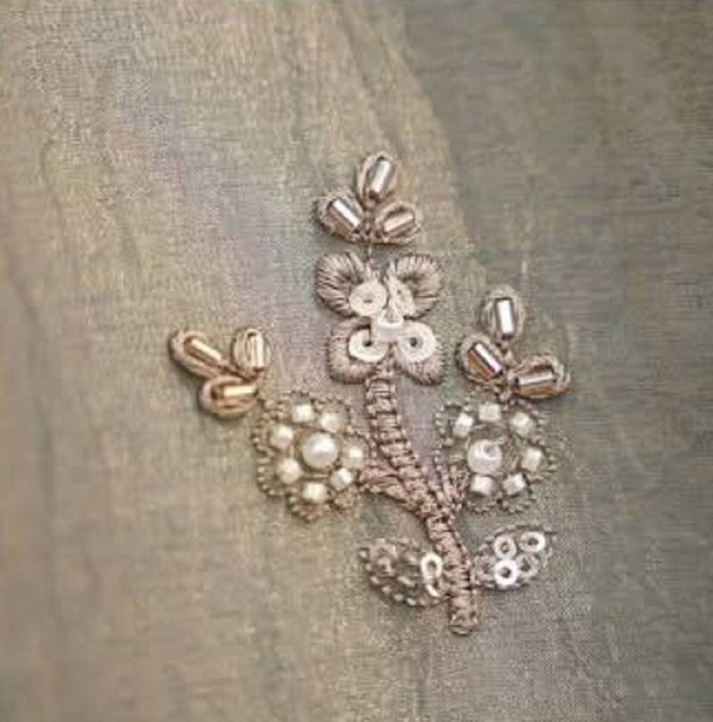 grey silk hand embroidery lehenga choli & dupatta