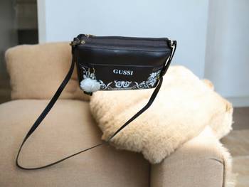 Women Black Butterfly Printed Mini Sling Bag Stylish Side Purse 2