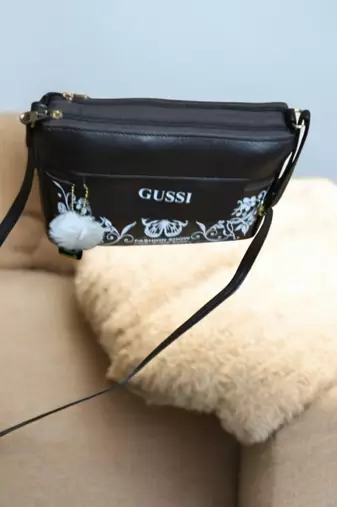Women Black Butterfly Printed Mini Sling Bag Stylish Side Purse