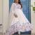 off-white organza floral printed anarkali gown set with dupatta & pant