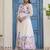 off-white organza floral printed anarkali gown set with dupatta & pant