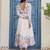 off-white organza floral printed anarkali gown set with dupatta & pant