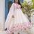 off-white organza floral printed anarkali gown set with dupatta & pant