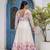 off-white organza floral printed anarkali gown set with dupatta & pant