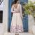 off-white organza floral printed anarkali gown set with dupatta & pant