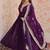 Purple designer faux georgette gown with zari & sequins embroidery and embroidered dupatta     luxury ethnic set