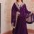 Purple designer faux georgette gown with zari & sequins embroidery and embroidered dupatta     luxury ethnic set