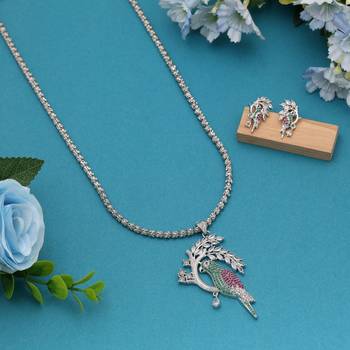 Multi color american diamond necklace set 1