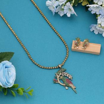 Multi color american diamond necklace set 1