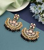 Black color meenakari earrings