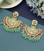 Parrot green color meenakari earrings