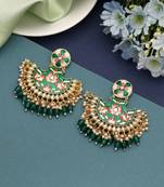 Green color meenakari earrings
