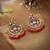 Red color meenakari earrings