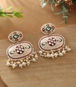 White color meenakari earrings