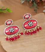 Rani color meenakari earrings
