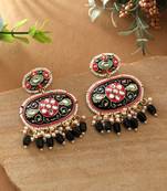 Black color meenakari earrings
