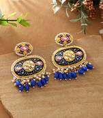 Blue color meenakari earrings
