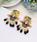 Black color meenakari earrings