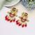 Red color meenakari earrings