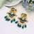 Green color meenakari earrings