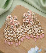 Pink color meenakari earrings