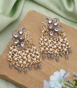 Grey color meenakari earrings