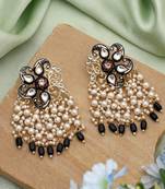 Black color meenakari earrings