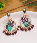 Purple color meenakari earrings