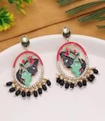 Black color meenakari earrings
