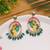 Green color meenakari earrings