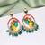 Green color meenakari earrings