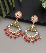Red color meenakari earrings