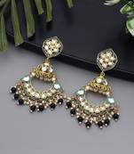 Black color meenakari earrings