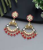 Rani color meenakari earrings